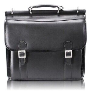 McKlein 15” Halsted Leather Double Compartment Laptop Briefcase Bag